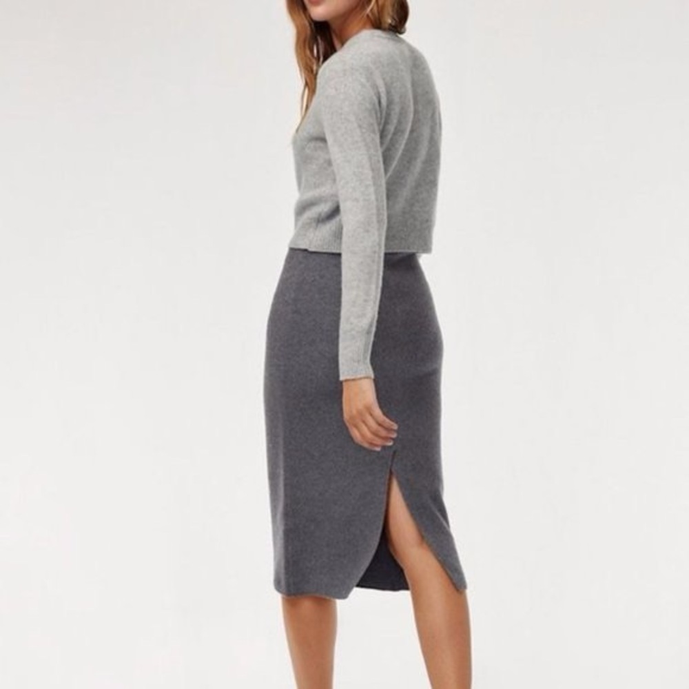 Babaton Charcoal Gray Pencil Skirt
